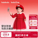巴拉巴拉童裝女童連衣裙網(wǎng)紗針織公主紅色新年拜年服女童春裙子