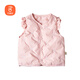 貝瑞加（Babyprints）兒童羽絨馬甲女童保暖背心護肚坎肩女寶寶秋冬上衣百搭 粉100