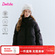 笛莎（DEESHA）童裝女童羽絨服2025秋冬新款三防保暖加厚外套中大童女孩衣服 黑色 160 【充絨量：144.5g】