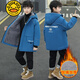 G.duck品牌童裝男童冬裝棉服派克服棉襖外套2025新款中大童裝男孩棉衣潮 藍色8816【派克服加厚加絨外套】 150cm