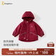 童泰（TONGTAI）女寶寶外套春秋季兒童衣服女童加絨連帽上衣百搭童裝紅色100cm