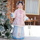 安妮優(yōu)兒（Anneyol）漢服女童冬季2025新款加厚兒童冬裝中國風(fēng)明制女孩古風(fēng)馬面裙套裝 粉色套裝【送毛領(lǐng)】 150