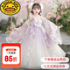 G.duck小黃鴨女童花神漢服中國風(fēng)小女孩超仙古裝連衣裙古風(fēng)兒童襦裙夏季 紫霞仙子 150 建議身高140-150