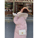 佐敘粉色大毛領(lǐng)羽絨棉衣女2026新款加厚面包服棉襖外套 粉色 M