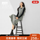 對白法式富家千金小香風(fēng)套裝裙女2025秋冬新款馬甲半身裙兩件套 冰河灰 S