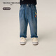 Teenie Weenie Kids小熊童裝26年新款男寶寶可愛(ài)刺繡蘿卜牛仔長(cháng)褲 淺藍色 110 cm