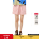 幻走（MOVEUP）2025夏季新款.FUN系列純棉丈根腰頭織嘜牛仔短褲女 貝粉色 L