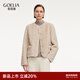 歌莉婭立體絞花肌理外套女2025新款冬季高級感短款夾克1ECL6F720 43W米駝 S