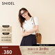 SNIDEL2025春夏百搭學(xué)院風(fēng)短袖雙層翻領(lǐng)絞花針織衫SWNT251207 白色 均碼