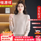恒源祥100%羊絨衫女冬裝加厚中年媽媽內搭保暖毛衣女半高領(lǐng)內搭打底衫 米色 加厚 256772高檔禮盒包裝 XL 建議115-130斤