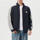 阿迪達斯（adidas）夾克男裝 26春季新款運動(dòng)服防風(fēng)立領(lǐng)針織外套戶(hù)外透氣運動(dòng)上衣 傳奇墨水藍/經(jīng)典三條紋 L 【建議體重140斤-160斤】