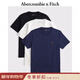 Abercrombie & Fitch經(jīng)典小麋鹿圖案男裝25秋季3件組合裝重磅圓領(lǐng)短袖T恤124-5044 海軍藍多色 S (175/92A)