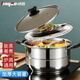 拜格（bayco）蒸鍋家用3-4個(gè)人26CM 不銹鋼單層加厚湯鍋蒸煮二合一燃灶用BG1421
