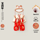 龍喜年周歲禮服女寶寶棉衣紅色加厚嬰兒國風(fēng)百天百日宴男衣服冬季 淺棕色虎頭棉帽+花瓣毛條披肩+棉衣套裝 上團鳳下團龍 90cm
