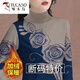 啄木鳥(niǎo)（TUCANO）加絨加厚打底衫女保暖冬季新款高領(lǐng)T恤內搭洋氣長(cháng)袖印花遮肚上衣 8527藍玫瑰【保暖】 加絨 L 建議【90-110斤】
