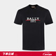 巴利（BALLY）男士時(shí)尚潮牌經(jīng)典大牌LOGO純棉短袖T恤 603086 05021 黑色 F000（偏大1碼） L