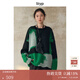 旅途原品ltyp 馬年綠毛衣羊毛馬海毛幾何撞色提花毛衣/開(kāi)衫寬松針織女春 套頭毛衣-幻彩綠 L