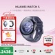 華為Watch5【咨詢(xún)領(lǐng)大額券】智能運動(dòng)健康手表X-TAP智感窗鴻蒙AI手勢操控eSIM獨立通信導航智慧控車(chē) 46mm銀河紫（灰紫色素皮復合表帶）