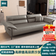 豫星素輕奢直排真皮沙發(fā)家用意式極簡(jiǎn)出租房辦公室客廳高端現代皮藝沙發(fā) 煙波灰 耐磨易保養 防汗防刮 四人位2.2米【彈簧海綿款】+抱枕