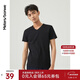 美特斯邦威t恤男女2025夏季新款純色百搭純棉短袖情侶裝男士打底衫 影黑 L 175 96A
