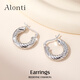 雅倫迪純銀耳飾女耳圈耳墜大素圈耳環(huán)2025新款高級感輕奢耳扣新年