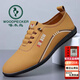啄木鳥(niǎo)男鞋2026男士休閑皮鞋運動(dòng)休閑鞋透氣軟底帕拉鞋駕車(chē)男鞋 黃色 40