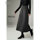 晚白【斷碼清倉】冬款經(jīng)典毛呢裙高腰顯瘦利落通勤直筒半身裙 麻灰色 L