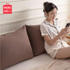 名創(chuàng  )優(yōu)品燈芯絨靠枕靠背護腰靠墊 可拆洗沙發(fā)靠枕床靠枕腰部靠墊立體包邊 咖啡色 60cm*45cm*25cm 含枕芯