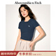Abercrombie & Fitch【百搭圓領(lǐng)】小麋鹿圖案女裝25夏季美式修身短袖T恤139-5273 海軍藍 XS (160/84A)
