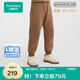 全棉時(shí)代（PurCotton）兒童加厚抓絨衛褲秋冬 焦糖咖啡 130