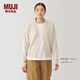 MUJI女式美利奴羊毛可水洗中針距V領(lǐng)開(kāi)衫針織衫外套上衣 BA1P5A4A 燕麥色 M （160/84A）