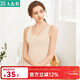 AB內衣女士全棉本命年大紅彈力蕾絲花邊打底衫吊帶衫女式背心8191 淡玉 2XL