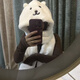 普賓迪自嘲熊?chē)砻弊?三合一一體冬季卡通輕松熊帽加絨加厚毛絨保暖 自嘲熊（加絨加厚）