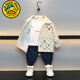 G.duck小黃鴨男童外套春秋款兒童男孩韓版夾克小童裝男寶寶春秋裝上衣服 杏色 130碼【建議身高120cm-125cm】