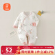 貝瑞加（Babyprints）新生兒連體衣秋冬夾棉保暖嬰兒衣服加厚哈衣初生寶寶爬服 粉鵝52