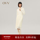 OVV秋冬熱賣(mài)女裝簡(jiǎn)約大氣溫暖柔軟羊毛蕾絲面料干洗鉛筆裙 淺黃A3 S