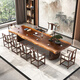金沙公爵（Duke Kingtha）茶桌椅組合實(shí)木大板現代家用新中式禪意客廳茶臺2.8桌組合+6客椅