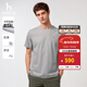 哈吉斯（HAZZYS）男女裝 夏季【情侶款】圓領(lǐng)上衣簡(jiǎn)約純色百搭短袖T恤 灰色GE -男款 L （175/96A 48） 男