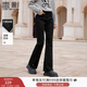 香影黑色微喇牛仔褲女2025冬季新款褲腳開(kāi)叉修身設計感顯瘦長(cháng)褲子 牛仔黑 M 160/64A/95-110斤
