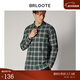 巴魯特（Brloote）花紗格子襯衫男春秋裝棉寬松長(cháng)袖襯衣輕正裝 綠色 170/92A