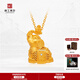 京工美作古法黃金吊墜足金999吉象福運鑲鉆金象項鏈生日禮物送老婆16.37g