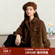 茵曼（INMAN）美拉德巴恩風(fēng)短外套女2025秋冬款復古時(shí)尚寬松燈芯絨夾克上衣 深咖色 S