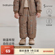 babylove【清倉】寶寶夾棉褲子冬季保暖束腳褲兒童外出休閑褲洋氣保暖長(cháng)褲 莓果棕 100