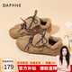 達芙妮德訓鞋女加絨保暖加厚2025新款冬季學(xué)生休閑鞋板鞋女生毛毛鞋 卡其色 37 標準碼