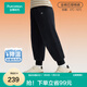 全棉時(shí)代（PurCotton）兒童針織微厚夾棉褲秋冬長(cháng)褲抓絨 黑色 120