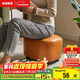 家逸沙發(fā)凳家用矮凳客廳圓凳簡(jiǎn)約板凳門(mén)口換鞋凳坐墩軟包小凳子