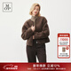 Marc O'Polo/MOP【宣璐同款】冬季新款純羊毛保暖短外套女小香風(fēng)羊羔絨夾克 深咖色739 XS (34)