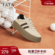 他她（TATA）加絨復古板鞋女平底德訓鞋女款休閑鞋女鞋春秋新款W9B01AM4 杏/啡 39