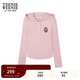 Teenie Weenie小熊女裝連帽長(cháng)袖T恤冬季半開(kāi)襟休閑學(xué)院時(shí)尚上衣 粉色 S (160)