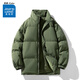 真維斯（Jeanswest）加厚百搭棉襖男女同款棉服冬季保暖面包服2025新款情侶款棉衣外套 軍綠 純色 L